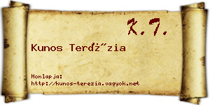 Kunos Terézia névjegykártya